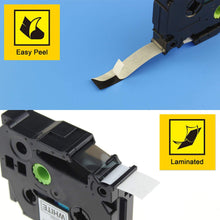 Load image into Gallery viewer, Aze-121 Strong Adhesive Laminated Label Tape - Black on Clear 9mm