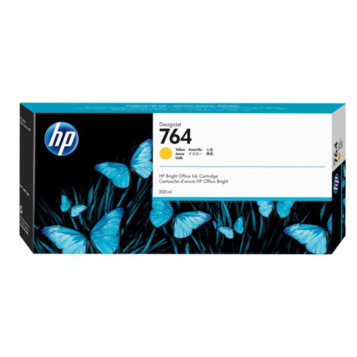 3WX38A - Yellow HP DesignJet Ink Cartridge - 300ml (HP 764B)