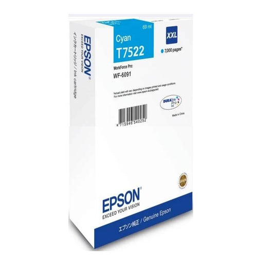 C13T752290 - Epson Cyan Ink Cartridge (Epson T7522)
