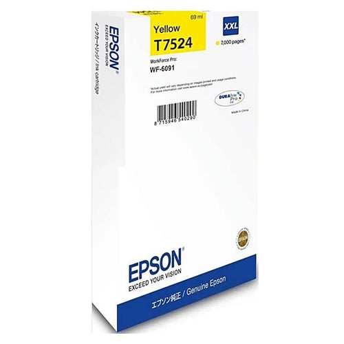 C13T752490 - Epson Yellow Ink Cartridge (Epson T7524)