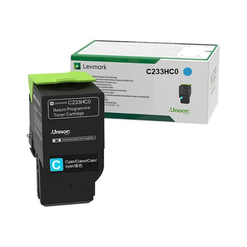 C233HC0 Lexmark High Yield Toner Cartridge - (Cyan)