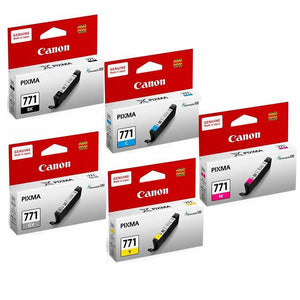 CLI-771 Black, Cyan, Magenta, Yellow, Grey Canon Ink Cartridges