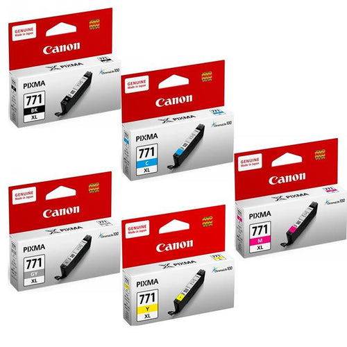 CLI-771XL Black, Cyan, Magenta, Yellow, Grey Canon Ink Cartridges