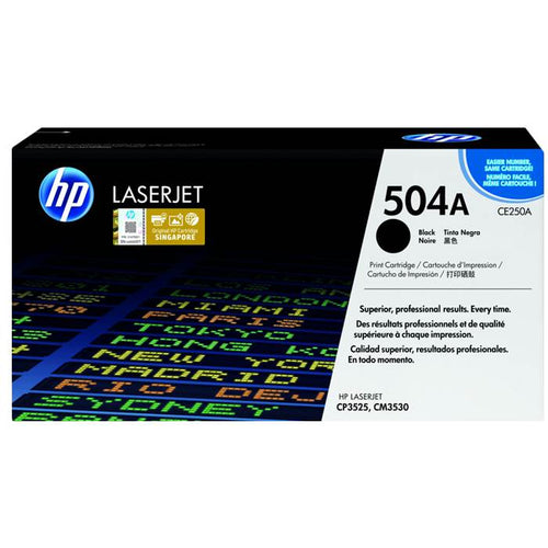 CE250A - Black HP LaserJet Toner Cartridge (HP 504A)  
