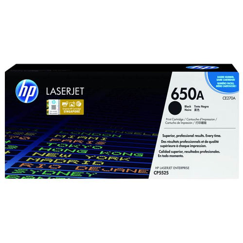 CE270A - Black HP LaserJet Toner Cartridge (HP 650A)