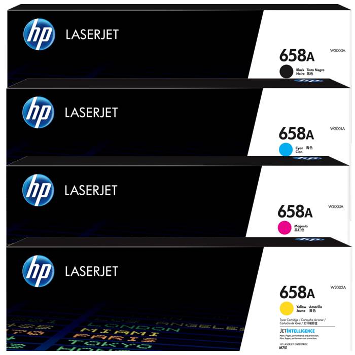 HP 658A - HP LaserJet Toner Cartridge (Black, Cyan, Magenta, Yellow ...