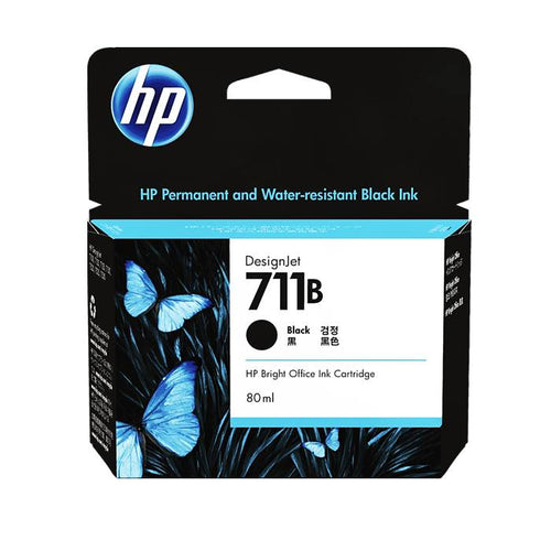 3WX01A - Black HP DesignJet Ink Cartridge - 80-ml (HP 711B)