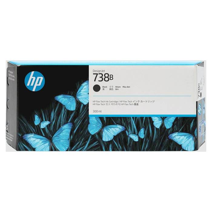 498P6A - Black HP DesignJet Ink Cartridge High Yield (HP 738B)