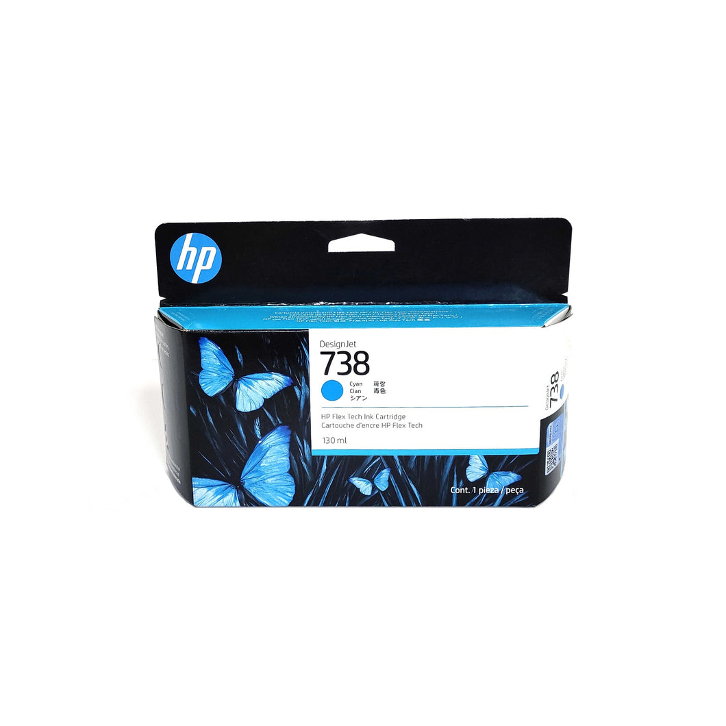 498N5A - Cyan HP DesignJet Ink Cartridge (HP 738)