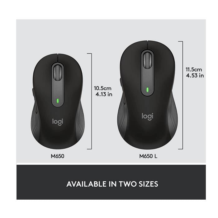 Logitech Signature M650 Wireless Mouse - (2 sizes) Graphite – archercopier