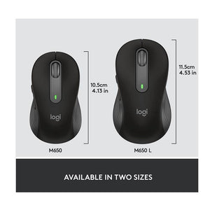 Logitech Signature M650 Wireless Mouse - (2 sizes) Graphite