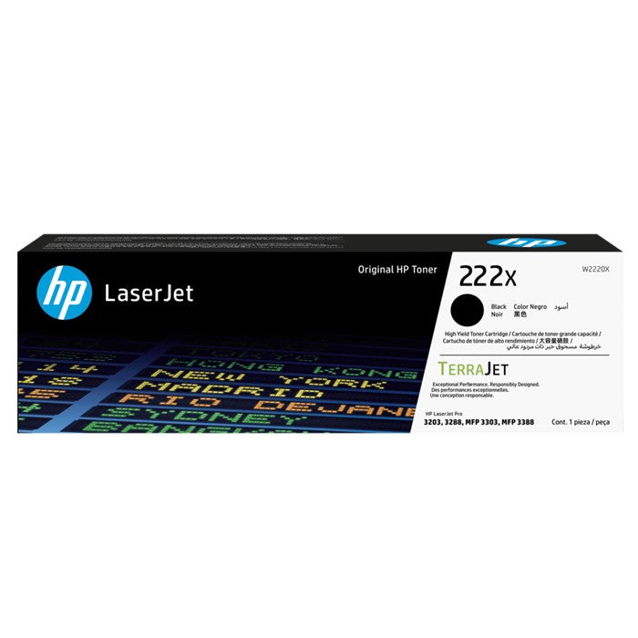 W2220X - Black High Yield HP Laser Jet Toner Cartridge - (HP 222X)