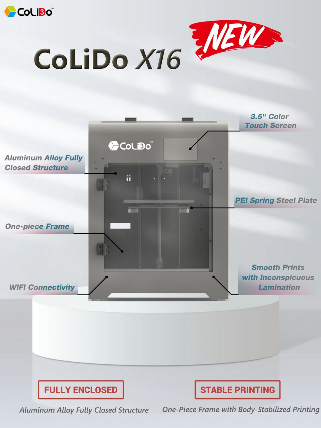 CoLido X16 box-type desktop 3D printer