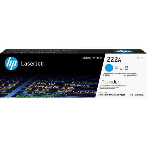 W2221A Cyan HP Laser Jet Toner Cartridge - (HP 222A)
