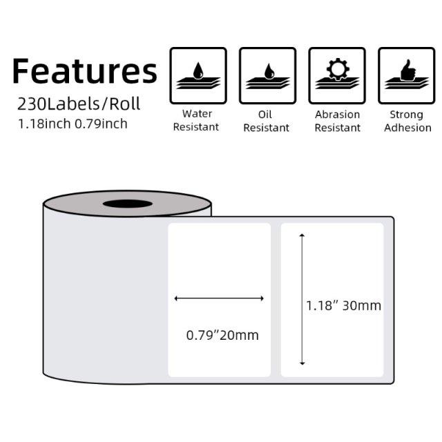 Multi-Purpose Square Self-Adhesive Label-  30x20mm Compatible for Printeet M110