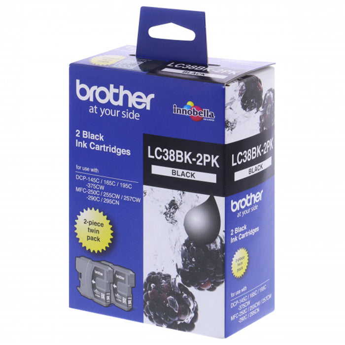 Brother Inkjet Cartridge LC38BK 2PK (2 Sets of Black)