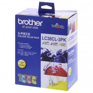 Brother Inkjet Cartridge LC38CL 3PK (1 Set of Cyan, Magenta and Yellow)