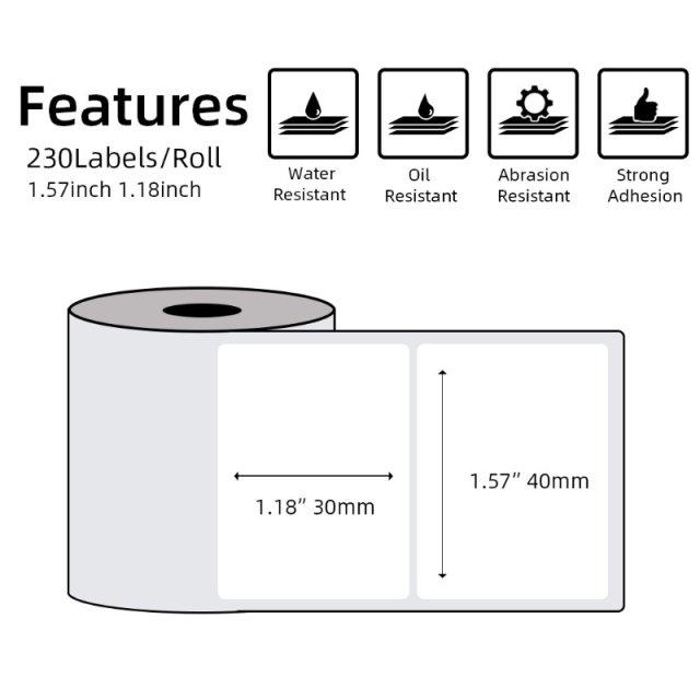 Multi-Purpose Square Self-Adhesive Label- 40x30mm Compatible for Printeet M110