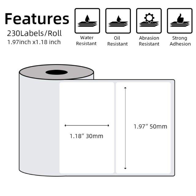Multi-Purpose Square Self-Adhesive Label- 50x30mm Compatible for Printeet M110