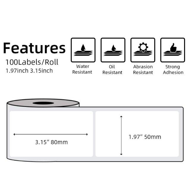 Multi-Purpose Square Self-Adhesive Label- 50x80mm Compatible for Printeet M110