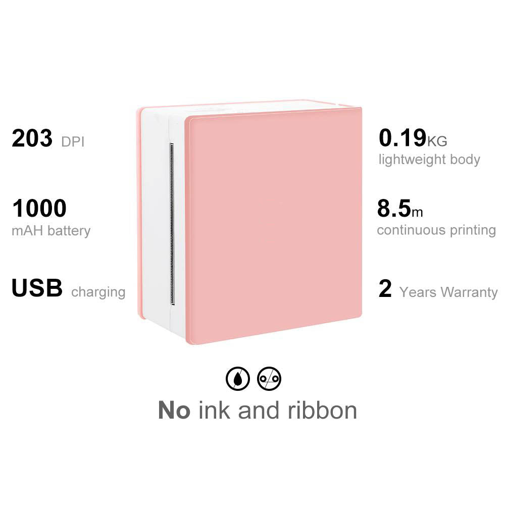 Portable Thermal Printer I Printeet M02 (Matt Pink)