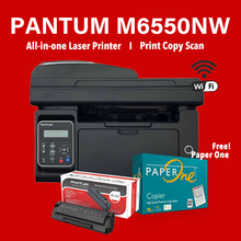 Load image into Gallery viewer, Pantum M6550NW Mono Bundle with Free! Paper One