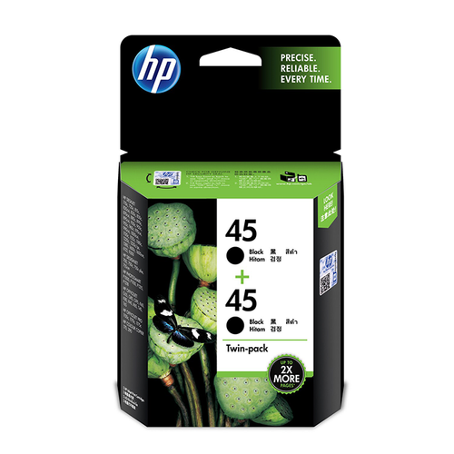 CC625AA - HP 45 Black Inkjet Cartridge Twin Pack