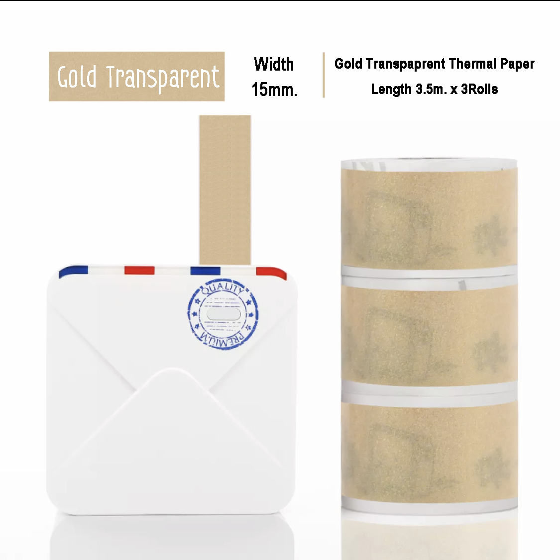 Gold Sparkle Sticker Thermal Paper | 15mm. – archercopier