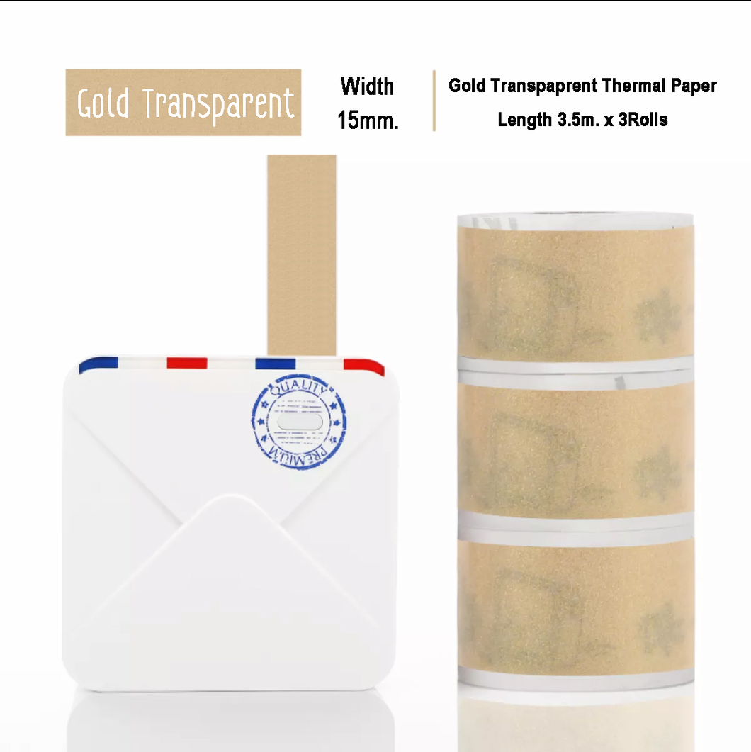 Gold Sparkle Sticker Thermal Paper | 15mm.