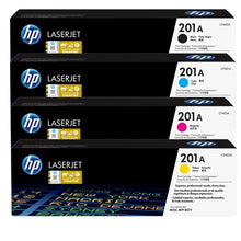 Load image into Gallery viewer, HP 201A HP LaserJet Toner Cartridges (Black, Cyan, Magenta, Yellow)