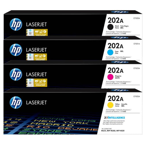 HP 202A HP Toner Cartridges (Black, Cyan, Magenta, Yellow)
