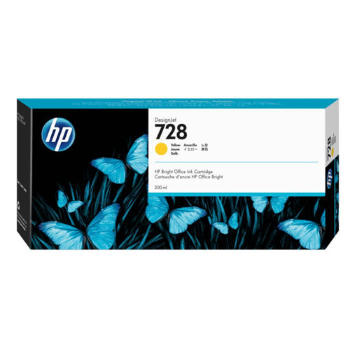 F9K15A - Yellow HP DesignJet Ink Cartridge 300-ml - (HP 728)