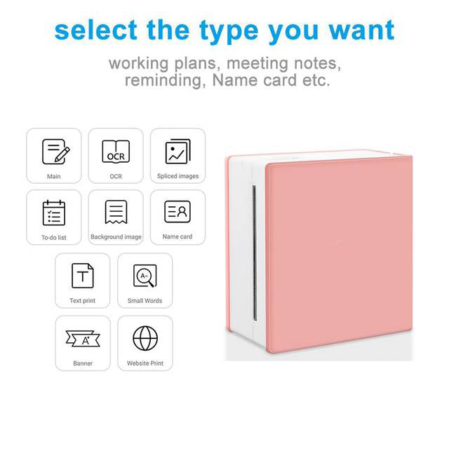 Portable Thermal Printer I Printeet M02 (Matt Pink)