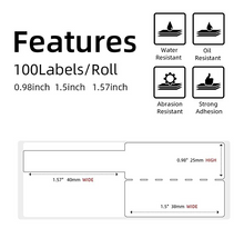 Load image into Gallery viewer, Cable Label Self-Adhesive 25x38mm (F Type) for Printeet M110