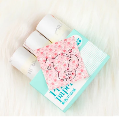 Sakura Pattern Black Character on Stickers Thermal Paper