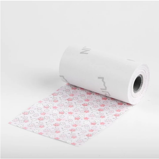 Sakura Pattern Black Character on Stickers Thermal Paper