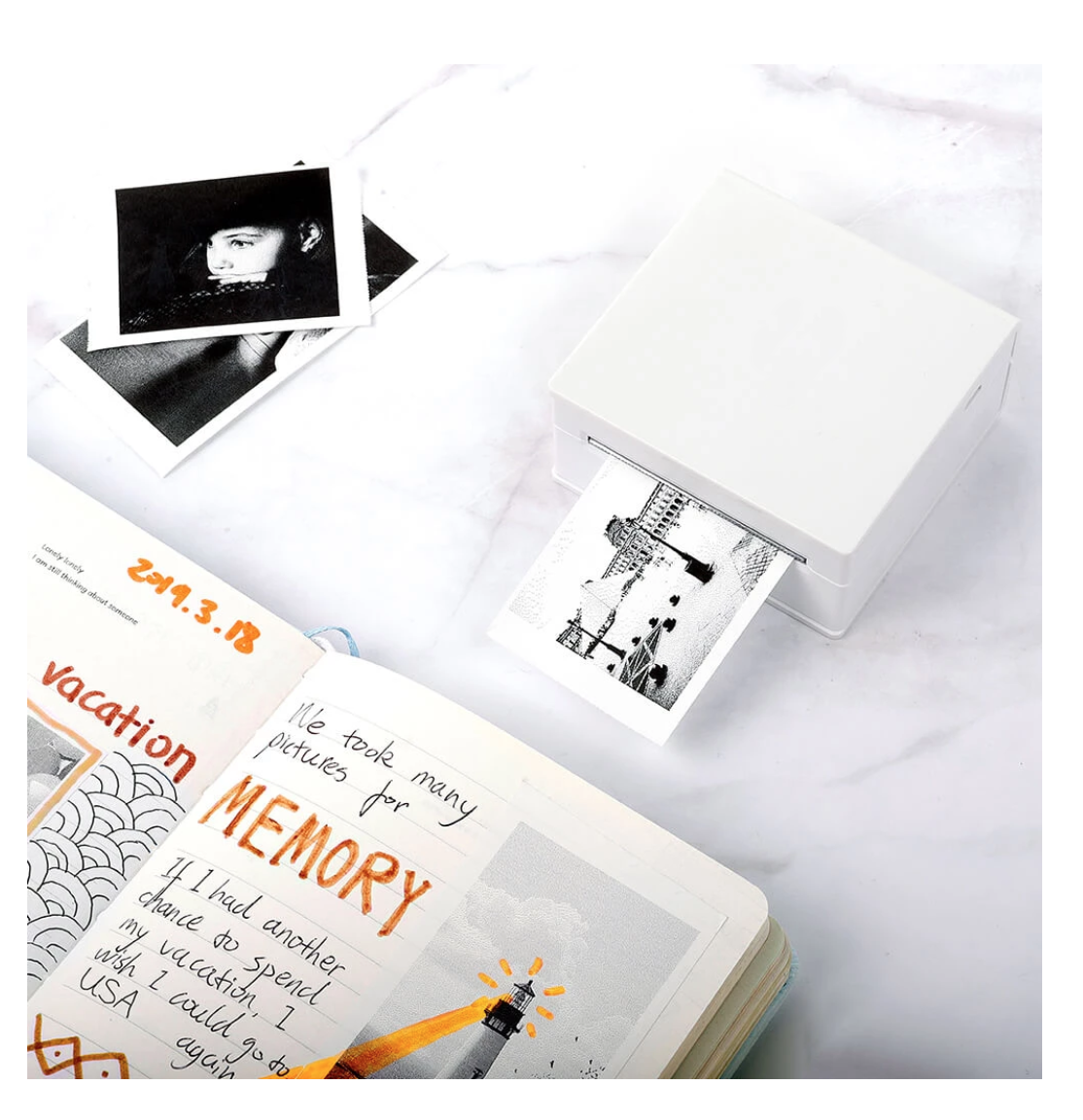 Portable Thermal Printer I Printeet M02 (Matt White)