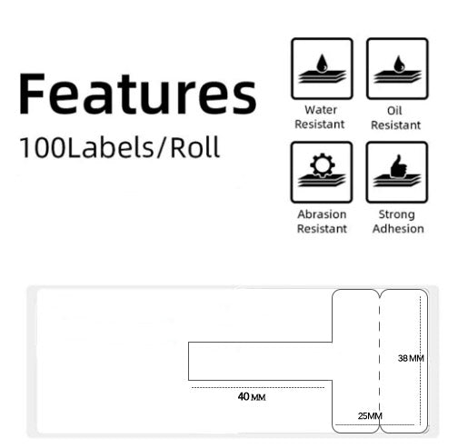 Cable Label Self-Adhesive 25x38mm (T Type) for Printeet M110