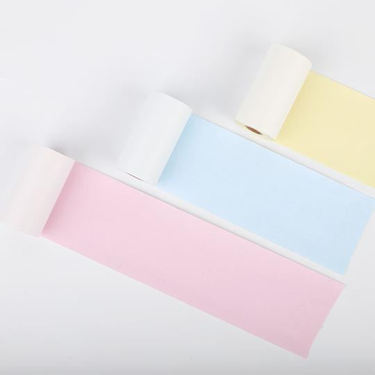Colorful Non-Adhesive Thermal Paper Black Character on Yellow/ Blue/ Pink