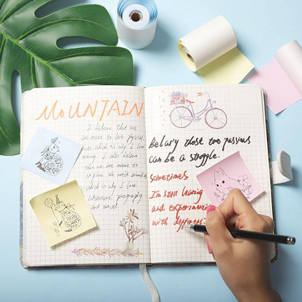 Colorful Non-Adhesive Thermal Paper Black Character on Yellow/ Blue/ Pink